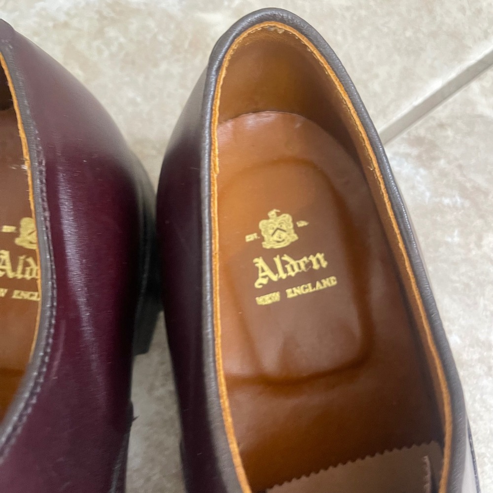 Alden Mens Burgundy Leather Cap Toe Oxford Dress Shoes Made in USA 905 11 B/D - Picture 4 of 14